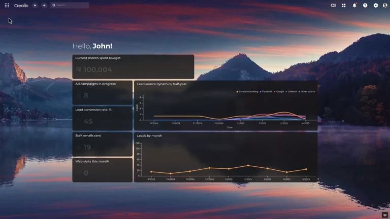 Marketing CRM Dashboard with Campaign Analytics and Lead Performance