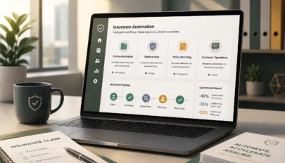 Insurance automation platform with AI-powered claims processing, underwriting workflows, and digital insurance operations dashboard