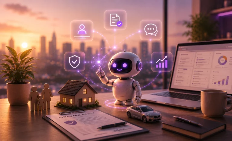 AI-native CRM for insurance featuring an AI assistant, automated workflows, and intelligent insurance operations